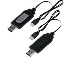 MMOBIEL 2x USB Oplaadkabel voor 1A 2S 7.V LiPo en Li-ion Batterijen – USB naar XH-3P Connector voor RC Drones, Quadcopters, WLtoys, Skytech, Bestuurbare Boot en andere RC Voertuigen
