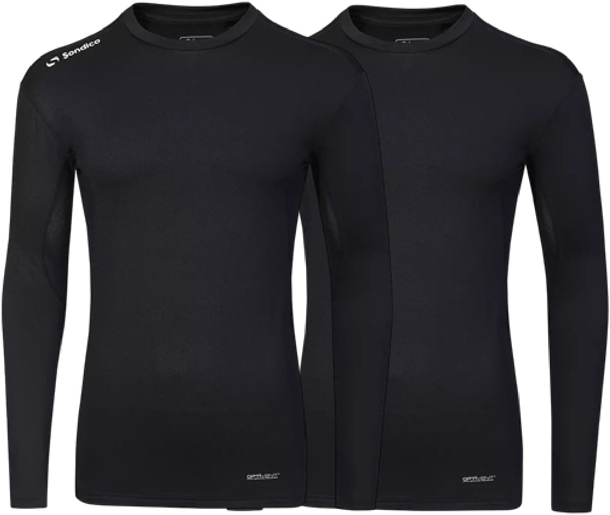 2-Pack Sondico compressie lange mouw sportshirt - heren - Black - maat XXL