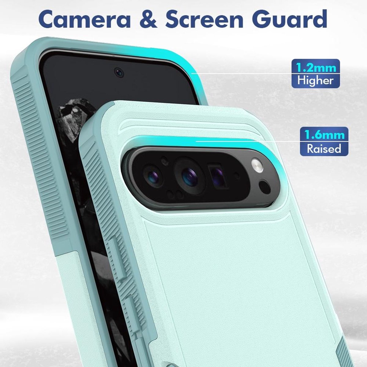 Mobigear Hoesje geschikt voor Google Pixel 9 Pro XL Telefoonhoesje Hardcase | Mobigear Heavy Armor Backcover Shockproof | Schokbestendig Pixel 9 Pro XL Telefoonhoesje | Anti Shock Proof - Groen