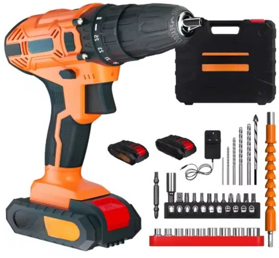 Accuboormachine 21V Vaylen - Elektrische Schroevendraaierset - 25+1 Koppelinstelling - 2 Snelheden - LED Licht - Voor Thuisgebruik