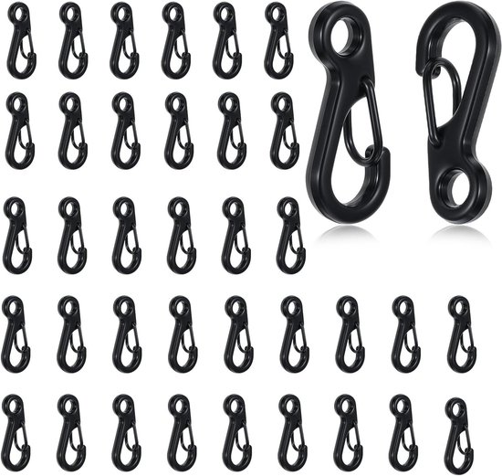 22 stuks mini karabijnhaken, rond, gekleurd, hartvormig, karabijnhaak