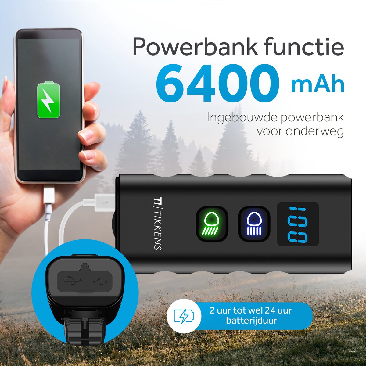 Tikkens LED Fietsverlichting 1600 Lumen thumbnail 3