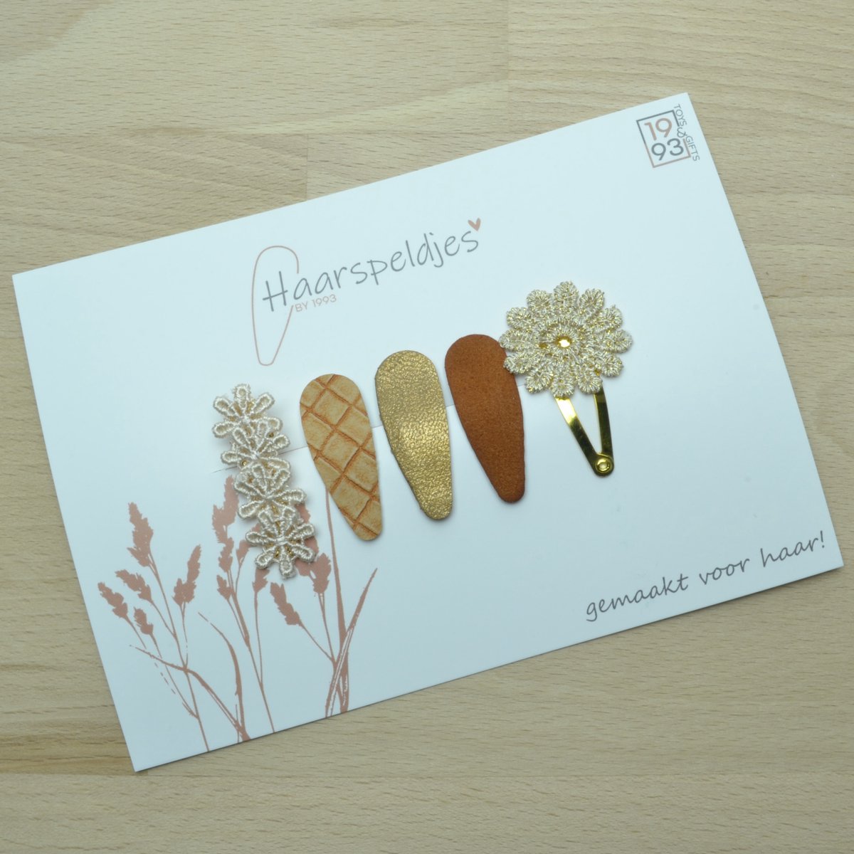 Haarspeldjes Sara 3cm by 1993 – nude/cognac/bruine haarspeldjes – set van 5 – haaraccessoires