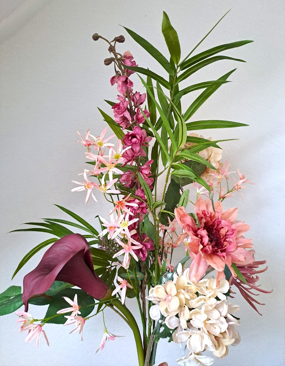 Kunstbloemen - Zijdenbloemen - Kleurrijk - Zijde bloemen - Zijdenboeket - Nepbloemen - Sierbloemen - Lente boeket - Lenteboeket - Voorjaarboeket - Voorjaar boeket roze - oud roze - lila