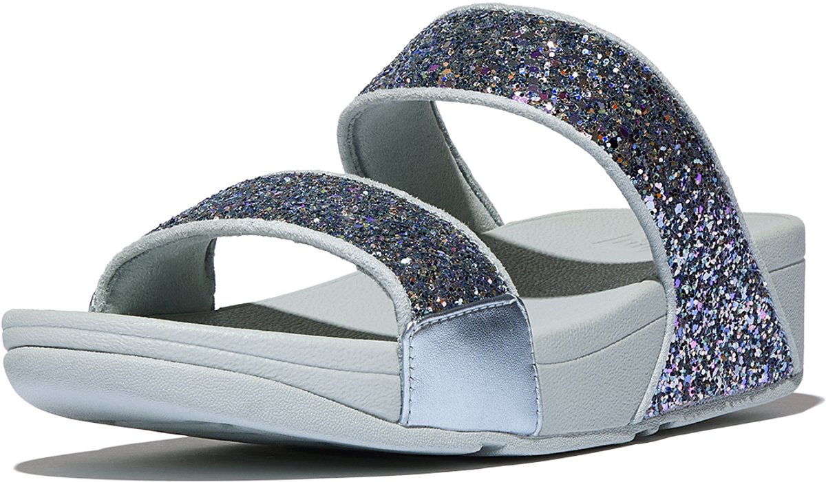 FitFlop Damen Sandalen Lulu Multi-Tonal Glitter Slides JE5 Quiet Blue-41