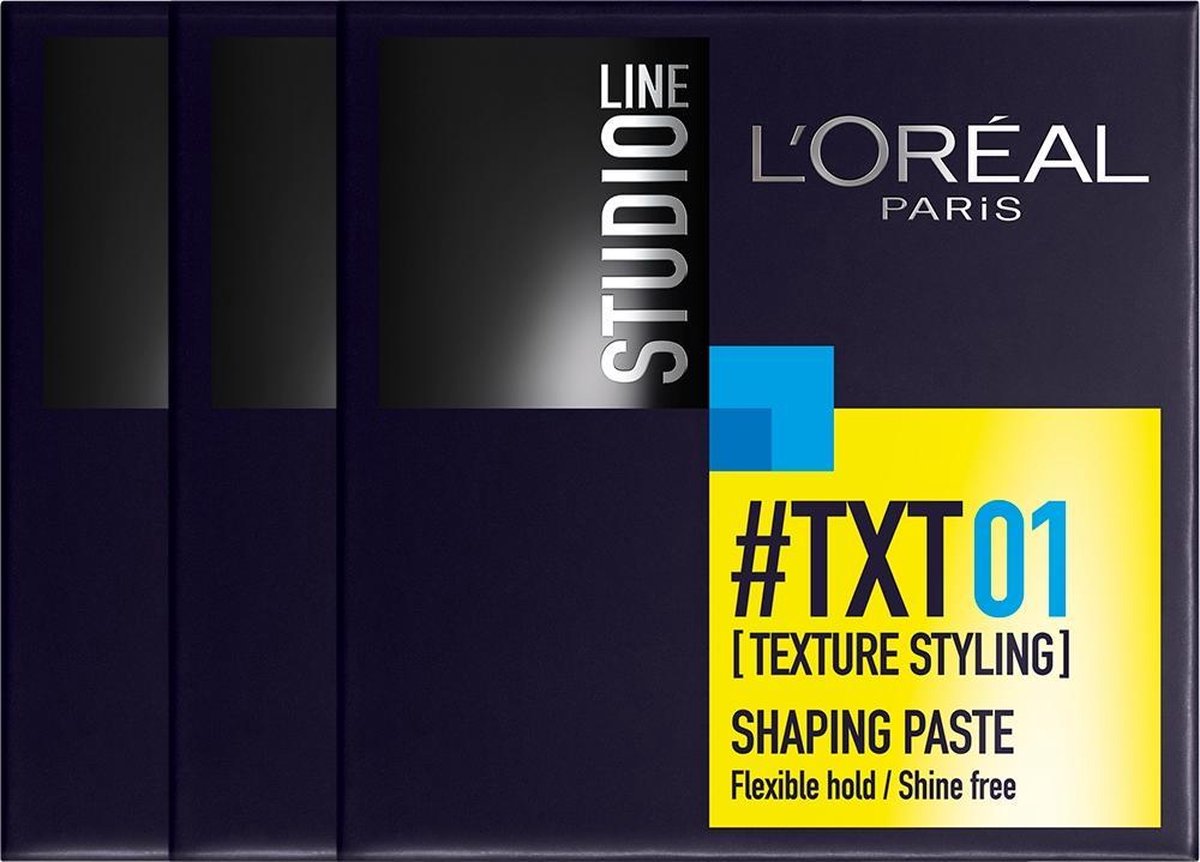 L'Oréal Paris Studio Line #TXT 01 Shaping Paste - 3 x 75 ml -  Voordeelverpakking | bol.com