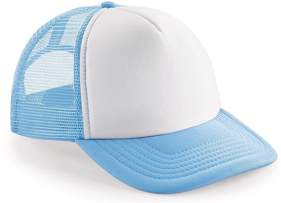 Casquette Snapback Trucker Vintage Beechfield - Rouge Et Blanc - Taille Unique - Fabriquée En France