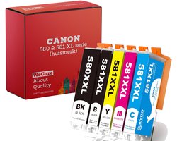 weCare 5-pack - Geschikt voor Canon 580/581 XL inktcartridges - 5 Inktpatronen - Geschikt voor Canon Pixma TR7550 - TR8550 - TS6150 - TS6250 - TS9550