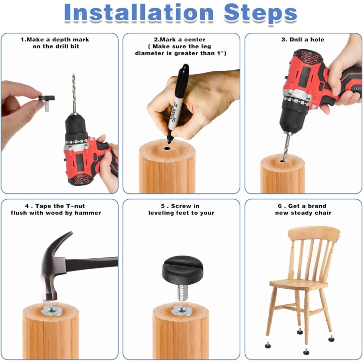 CORHAD 8sets Verstelbare Meubelpoten Heavy Duty Nivelleer Voeten Voor Tafels Stoelen Kasten Met Draad Voor Eenvoudige Stabiliteit CORHAD 8sets Verstelbare Meubelpoten Heavy Duty Nivelleer Voeten Voor Tafels Stoelen Kasten Met Draad Voor Eenvoudige Stabiliteit