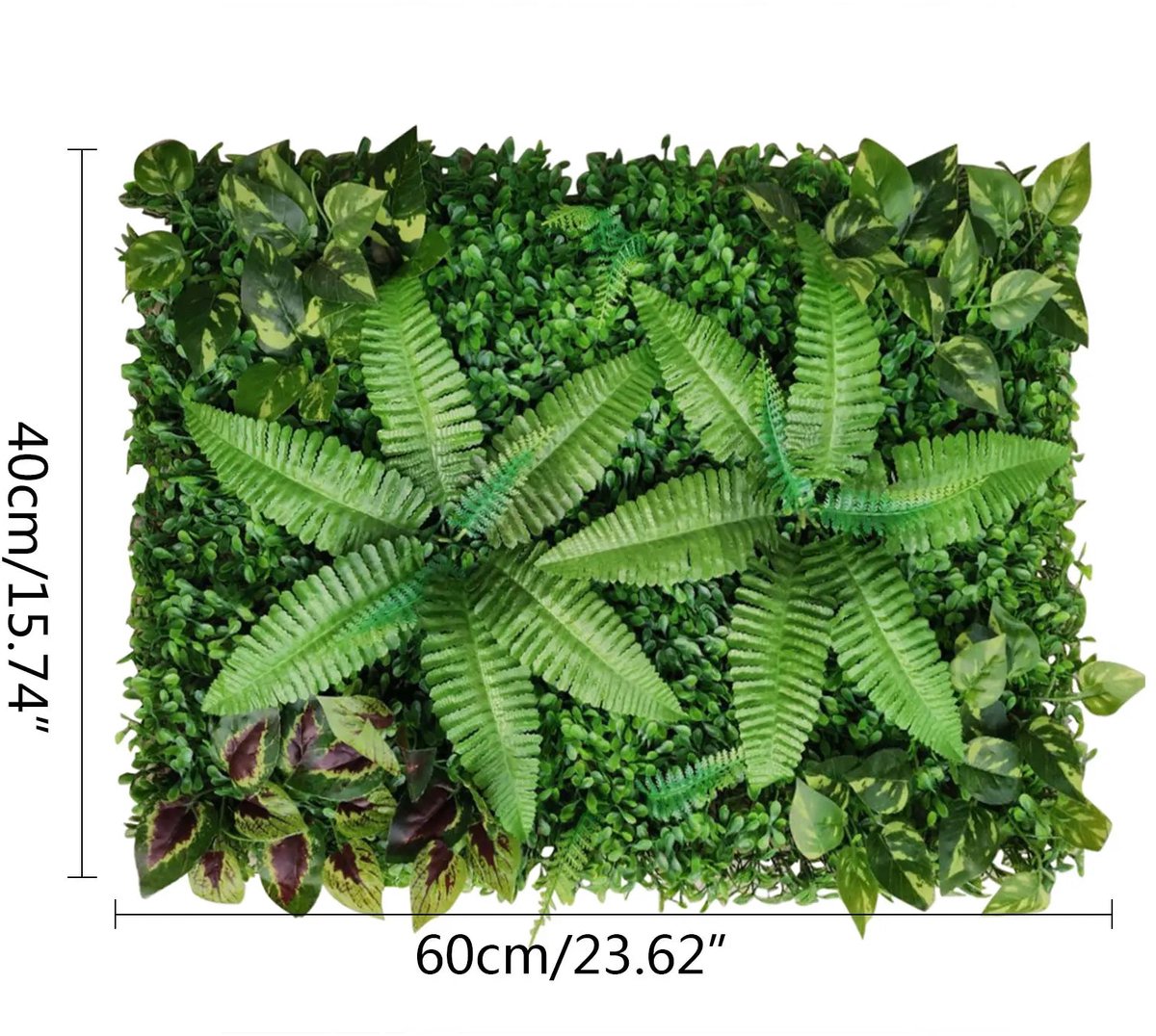 Wandpanelen - Kunstmatig Mat Paneel - Muur Hek Decoratie - Nep Hek - Kunstmatige Levensechte Planten - voor Muur Vloer Gazon Decoratie - 40x60cm - 12 stuks - Groen