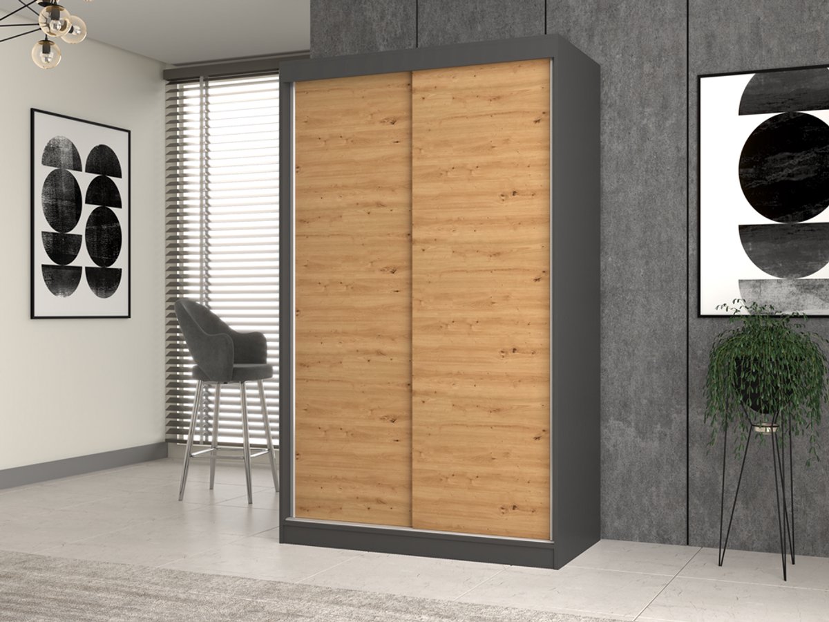 TOP E SHOP Iga 120B ANTRACIET ARTISAN kledingkast ANTRACIT