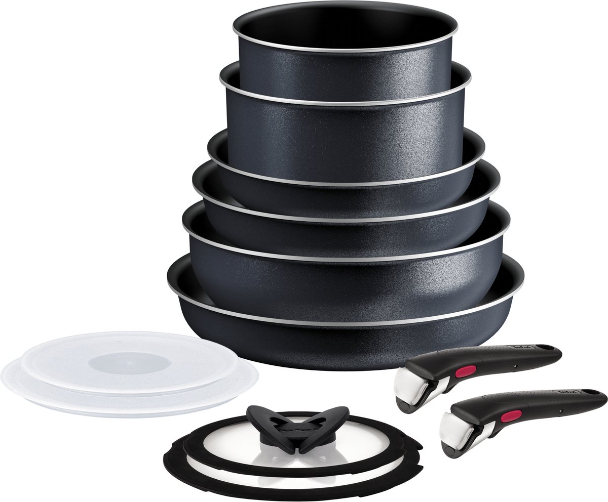 Tefal Ingenio So Light - Pannenset - 12-delig - Inductie - Stapelbaar - Afneembare Handgrepen - Ruimtebesparend van Tefal