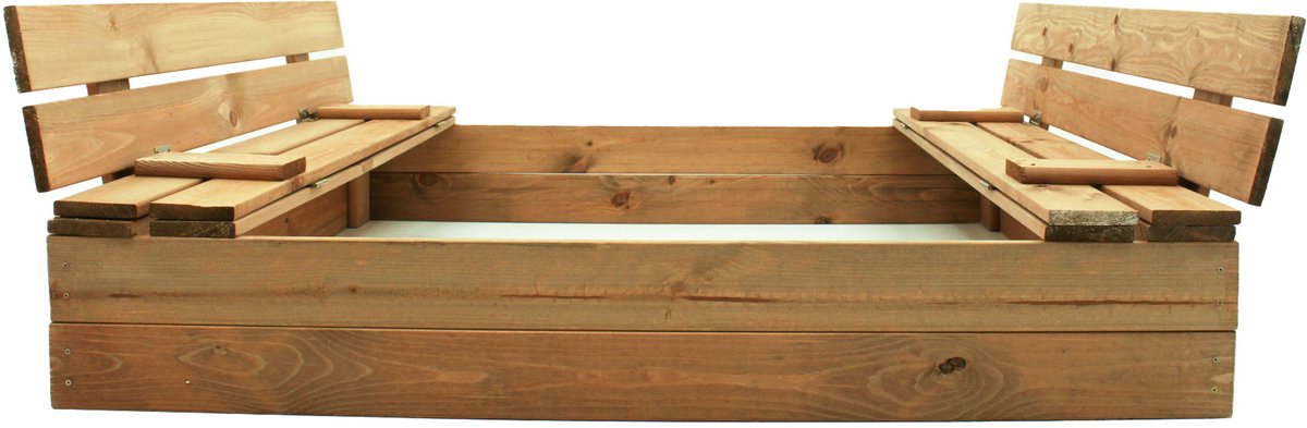 Muntel® Zandbak - Met Banken - Incl. Dekzeil & Gronddoek - Geïmpregneerd Hout - Montage Video - 120 x 120 CM — afbeelding 8