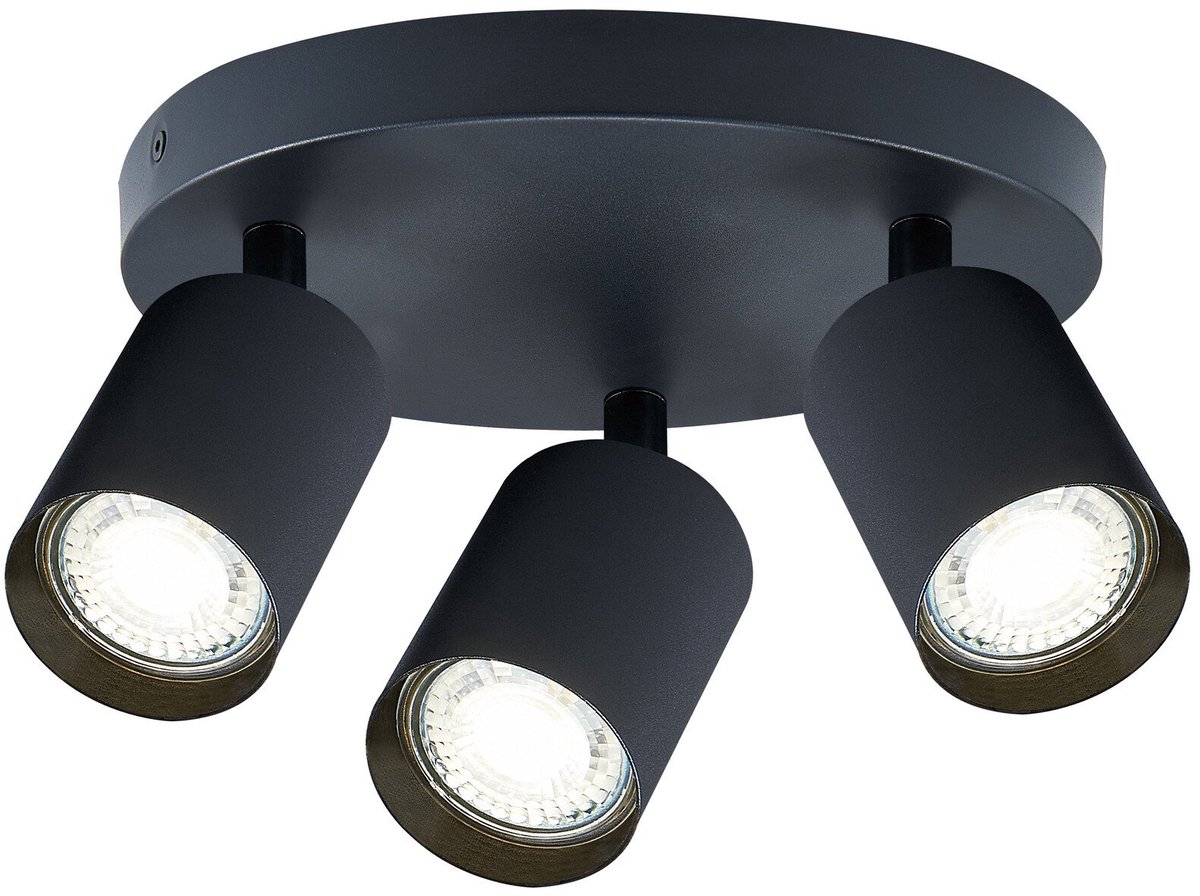 Opbouw Rond Spot Armatuur Zwart Siena - 3x GU10 (max 10 watt per spot) - IP20