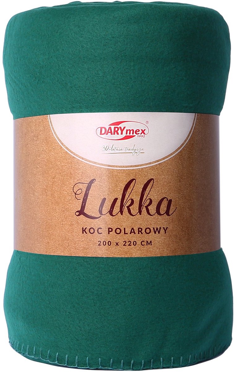 Lichte Fleece Deken LUKKA – 150x200 cm – Donkergroen – Anti-Pilling – Warm & Waterafstotend – Overlock Zoom – 200 g/m²