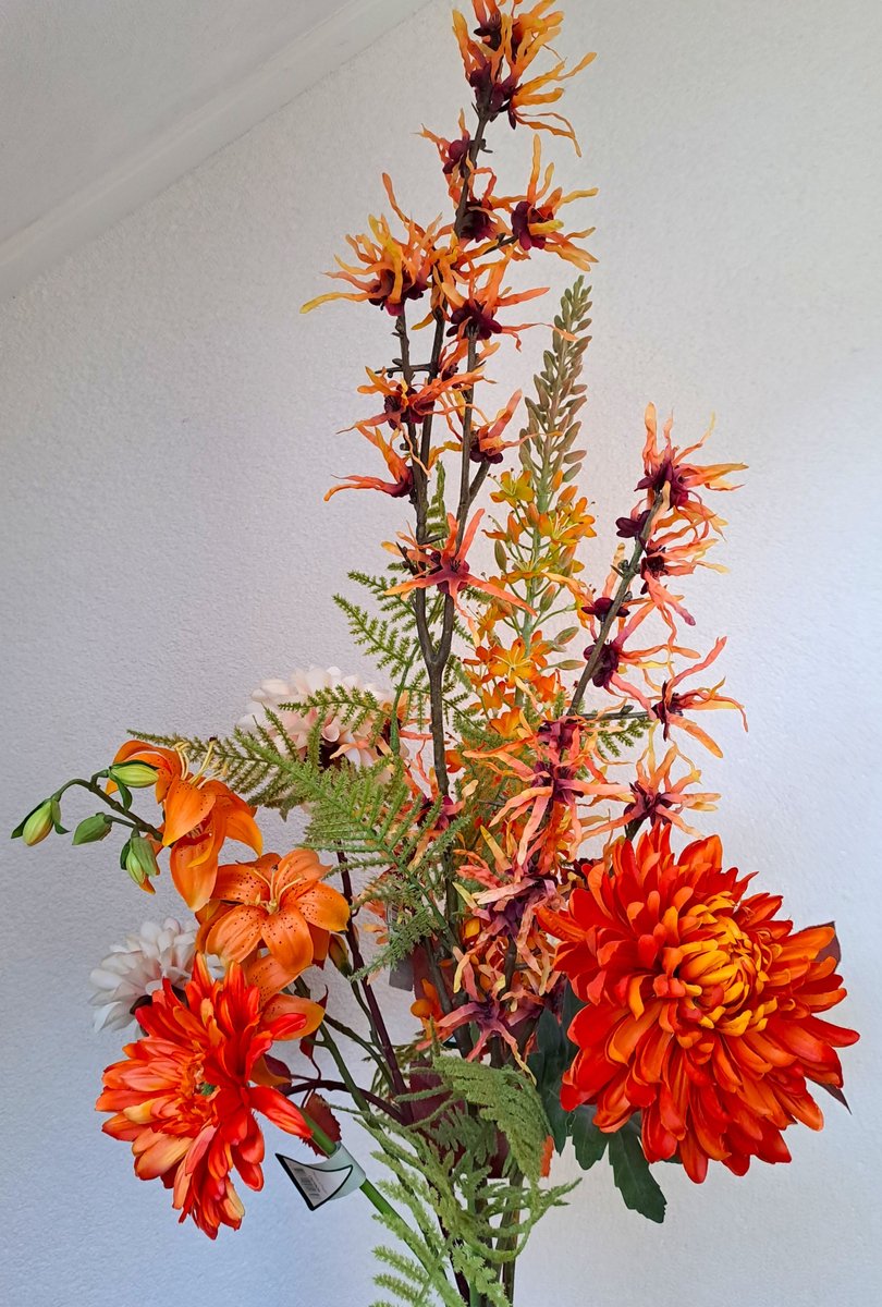 Zijden bloemen – Zijdenboeket - Zijden boeket - Luxe - Kunstbloemen - Nepbloemen - Lente - Lenteboeket - Voorjaar - Voorjaarboeket oranje creme