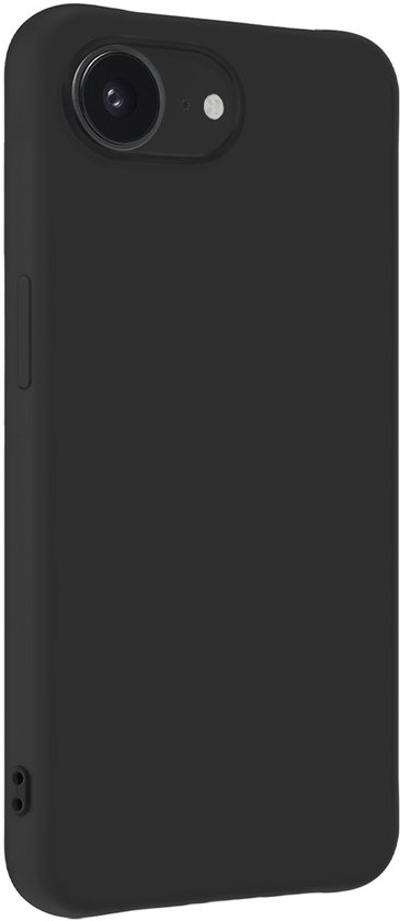 Coque noire en silicone pour iPhone, vue arrière avec découpe pour appareil photo.