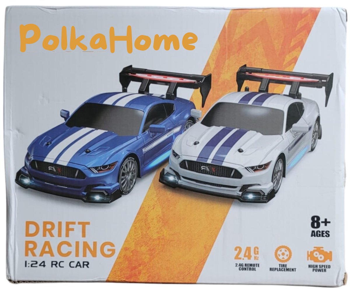 PolkaHome RC Drift Auto 1:24 – Afstandsbestuurbare RC Auto – 4WD – 2 Accu’s – 20 km/h — afbeelding 5