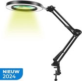 Bureaulamp met Geïntegreerde LED Verlichting - 3x Vergroting - Tafelklem - Dimbaar met 10 Lichtniveaus - 360° Flexibele Arm - Inclusief USB-Stroomaansluiting - Ideaal voor Hobbywerk, Diamond Painting, Borduren & Solderen
