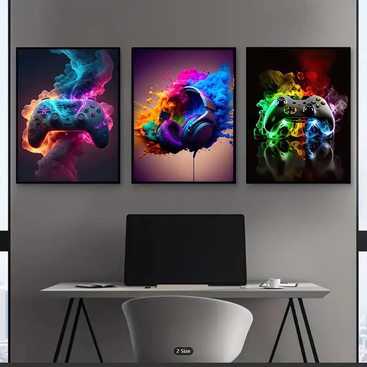Canvas poster - 3 posters - muurposter - Gaming poster - Playstation - Xbox - binnenposter - muur poster - Jongensposter- Kado - Zonder lijst - Posters - Neon posters - Trendy