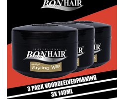 Bonhair Professional Styling Wax 140 ml - 3 pack Voordeelverpakking