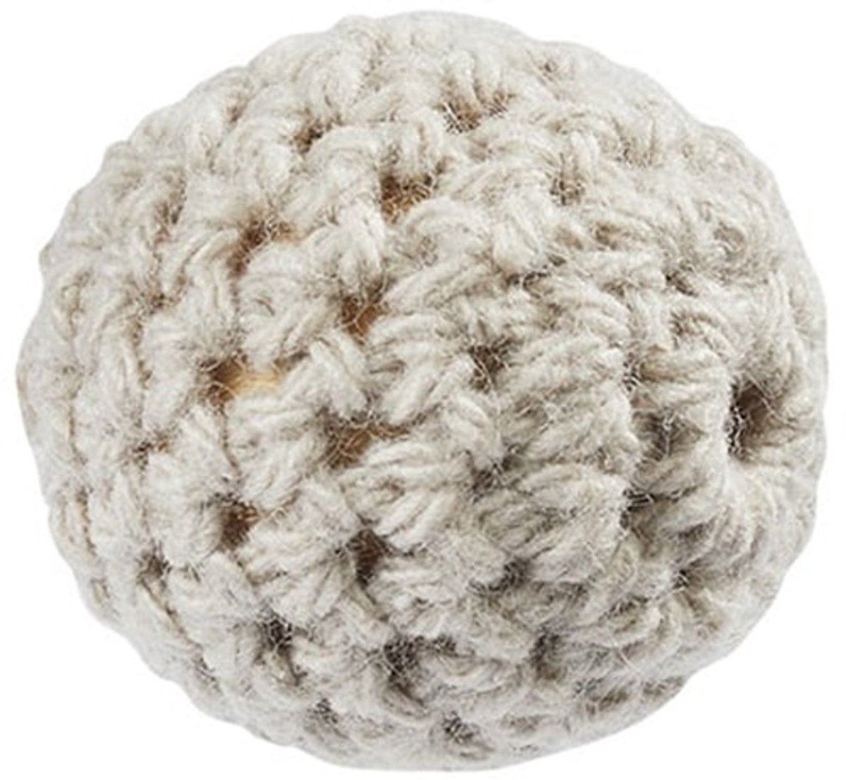 Gehaakte kraal voor speenketting 2pcs. x 20mm, Lichtgrijs