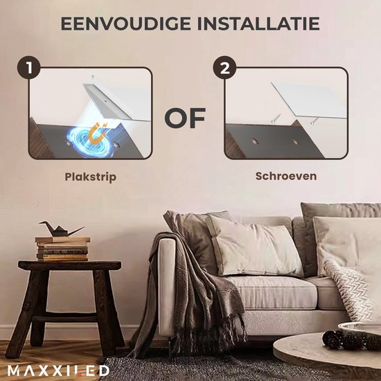 MAXXILED® Wandlamp Oplaadbaar - Met RGB Kleuren - Wandlamp Binnen - Wandlamp Binnen Woonkamer - Wandlamp Slaapkamer - Muurlamp Woonkamer - USB Oplaadbaar - Oplaadbare Wandlamp - Afstandsbediening - Donkerbruin