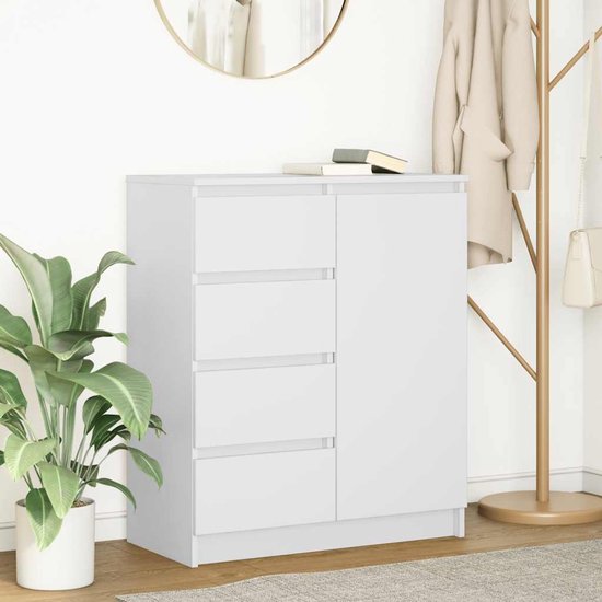 VidaXL Dressoir met lade 71x35x84 cm spaanplaat wit