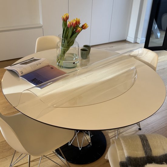 TRENTE - Nappe Ronde Translucide 3mm - Nappe transparente lavable - Diamètre 120 cm
