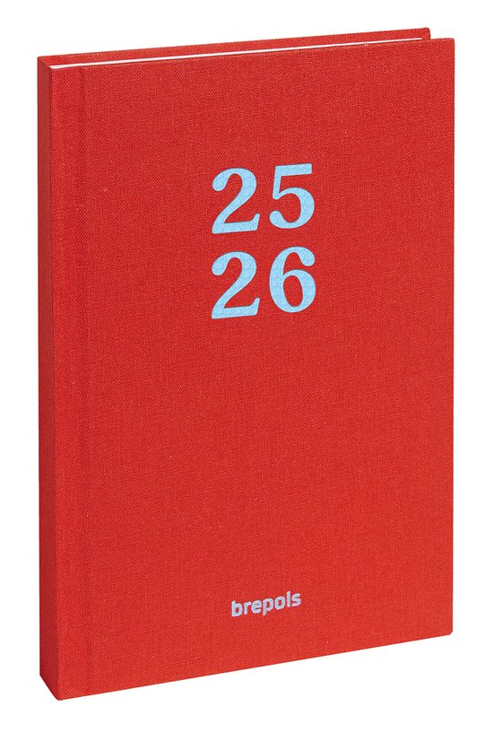 Brepols agenda 2025-2026 - Student RAINBOW - Schoolagenda - 1 week op 2 pagina's - Linnen omslag - Weekoverzicht - Rood - 9 x 16 cm