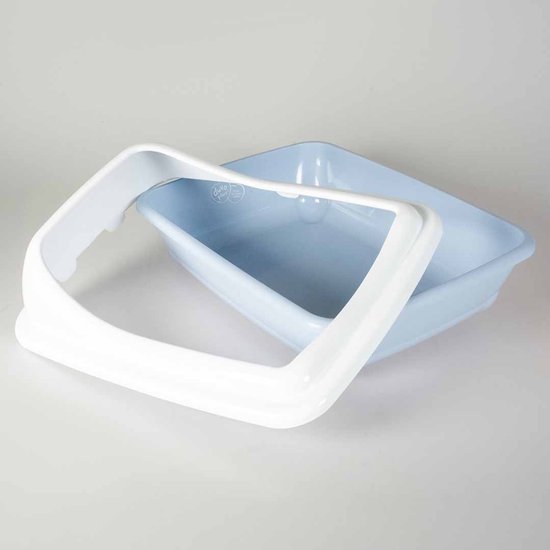 Duvo+ Kattentoilet Birba Met Rand Azzurro M - 46x35x20cm