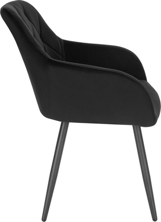 Kamyra® Velvet Eetkamerstoel met Armleuning - Ergonomische Stoel voor bij de Eettafel