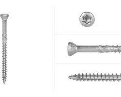 Wovar Vlonderschroeven RVS 410 5 x 50 mm Torx 25 Deeldraad | Doos 200 Stuks | Schroeven RVS | Houtschroeven