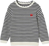 Pull Rayé Fille Vertbaudet - Maille Coton, Manches Longues, Motif Cœur - Taille 2 à 14 Ans
