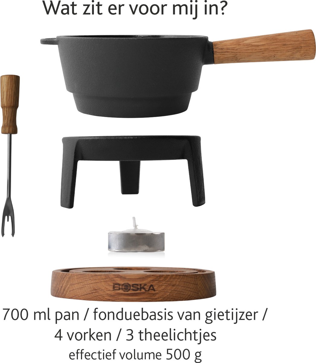 Boska Fondueset Pro S - Kaasfondue - Fonduepannen - Fonduepan voor 350 gram Kaas - 700 ml – foto 2