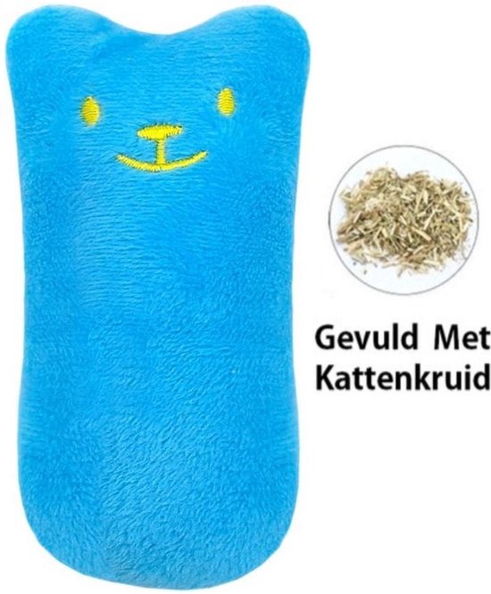 Kattenkruid Knuffeldier | Katten Speelgoed | Catnip | Kattenspeelgoed | BLAUW
