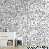 behang art deco motief mintgroen en goud - behang