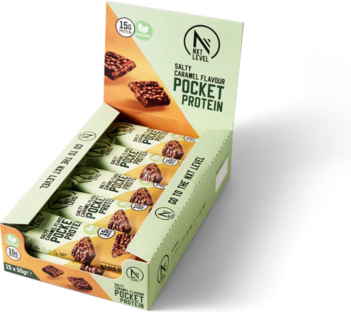 NXT Level® High Proteine Repen - Protein bar - Salty Caramel - Vegan - 15 gram eiwit per reep - Low Calorie & Low Sugar - 15 eiwitrepen