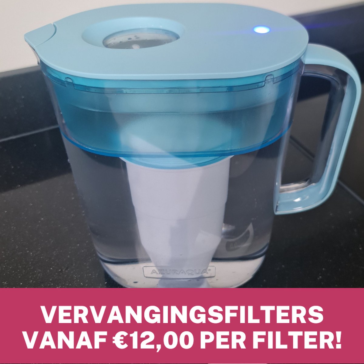 Waterfilter Noodpakket - Waterkan kan met Waterfilter 2,4 L Multistage Pro Filter voor onverwachte situaties.- Inclusief Waterfilter en TDS Meter - Unieke Water Pitcher met geavanceerde Multistage Filtratie