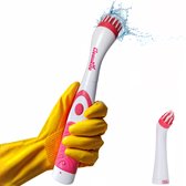 Cleanrite Brosse de nettoyage électrique Multi Scrubber - Brosse électrique - Étanche - Rose