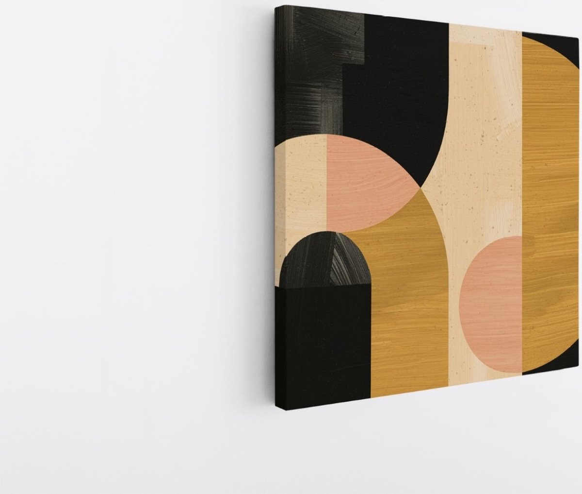 Saammp Canvas Schilderij - Abstract - Geometrische Kunst - Goud - 40x40 - Foto op canvas - Wanddecoratie - muurdecoratie Woonkamer - Slaapkamer decoratie - Canvas Print Multicolor