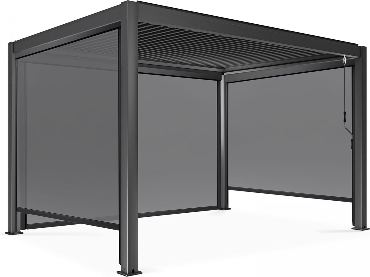 Oviala - Bioklimatologische zelfdragende pergola 3x4m met 3 grijze luifels - Athenes