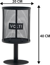 VOLT - Vuurkorf - Terrashaard - Fakkels - Fakkel Houder - Tuinkaars - Vuurschaal - 40cm hoog - ø 20cm - Zwart