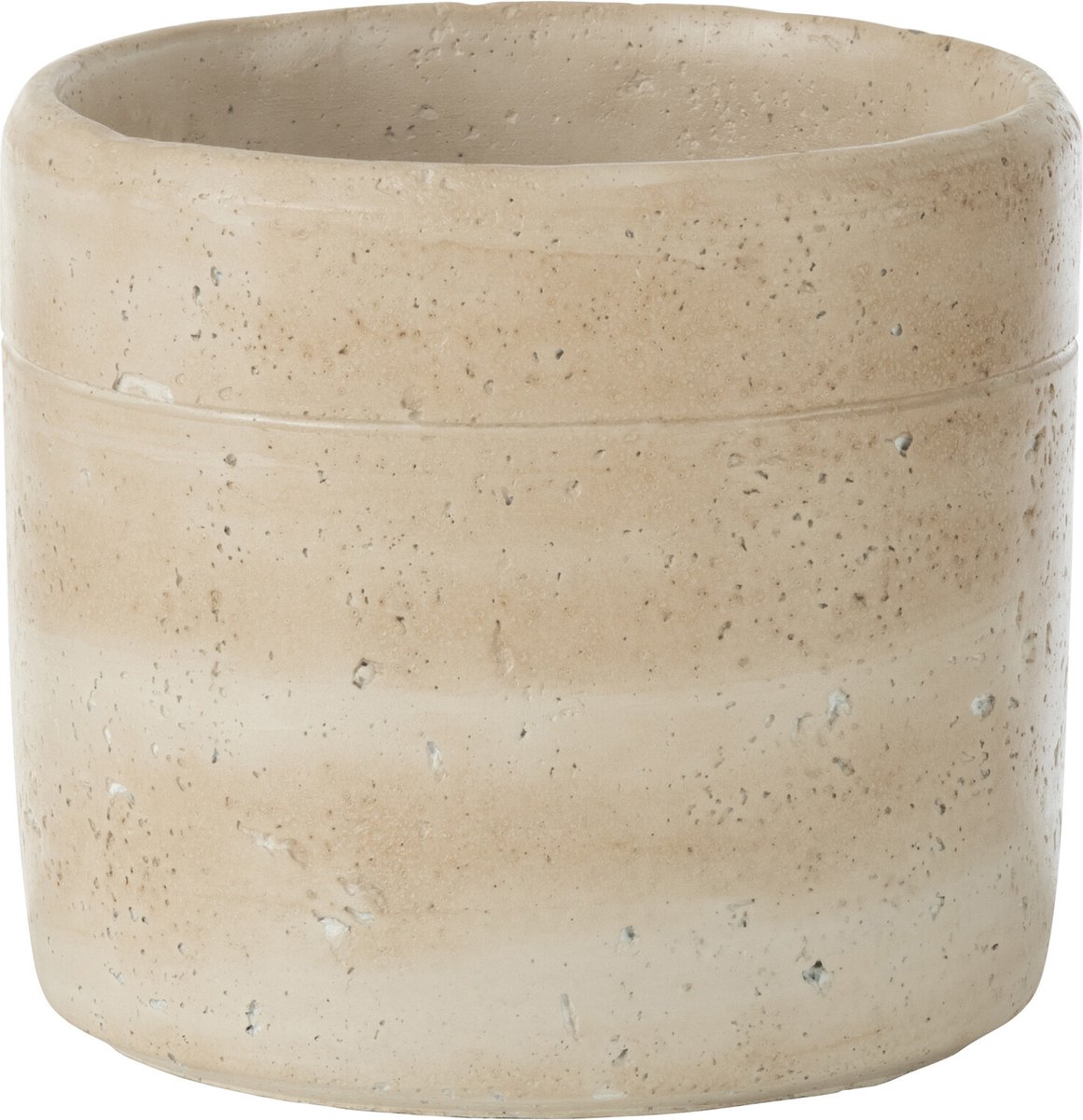J-Line bloempot Olina Rond - cement - creme - large - Ø 17.5 cm