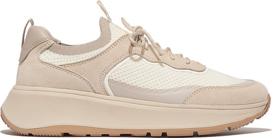 FitFlop F - Baskets à Baskets pour femmes à plateforme en daim/tricot Mode BEIGE - Taille 40