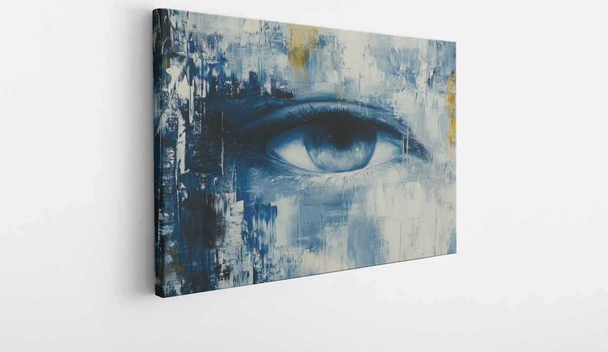 Saammp Canvas Schilderij - Oog - Abstract - 60x40 - Foto op canvas - Wanddecoratie - Muurdecoratie Woonkamer - Slaapkamer decoratie - Canvas Print Multicolor