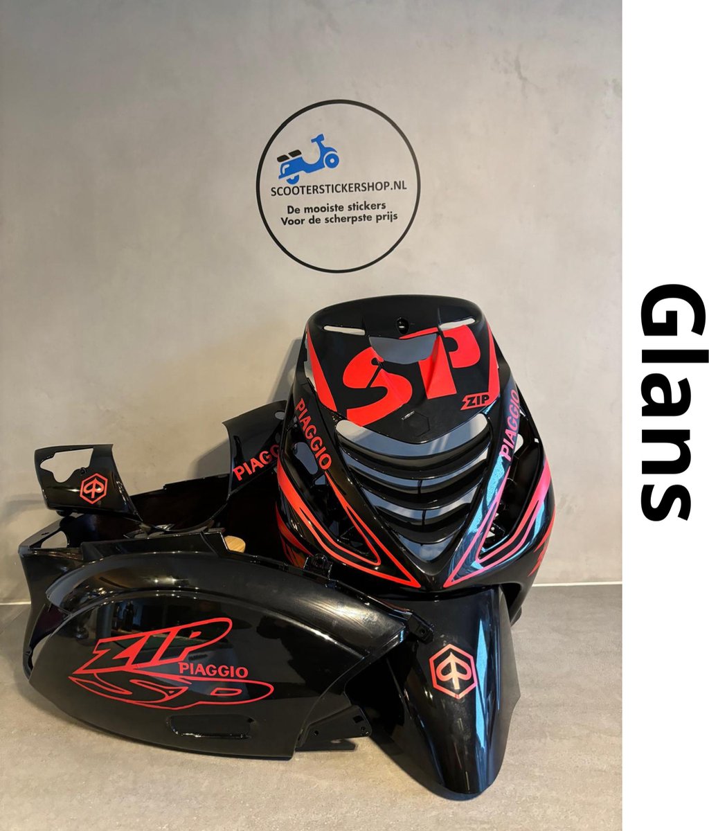 Zip SP set - Stickerset Zip - Scooterstickers - Piaggio Zip SP - Piaggio Zip - Glans Rood