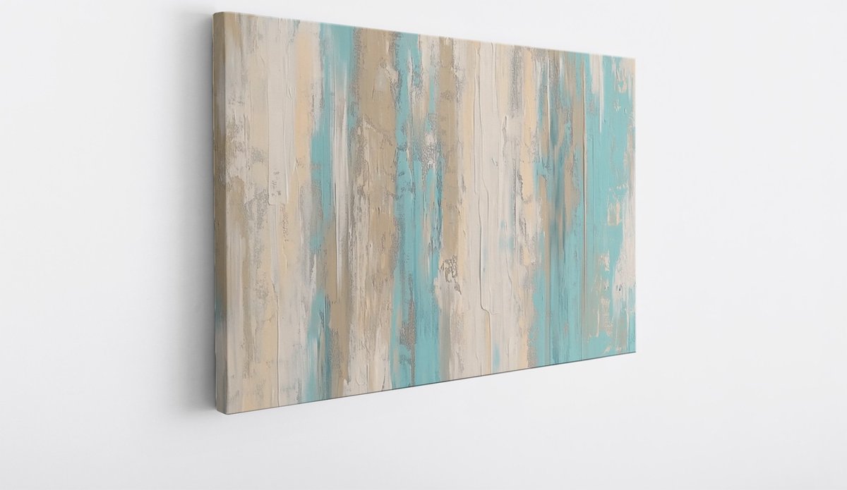 Saammp Canvas Schilderij - Minimalisitsche Strepen - Abstract kunstwerk - 40x30 - Foto op canvas - Wanddecoratie - Muurdecoratie Woonkamer - Slaapkamer decoratie - Canvas Print Multicolor