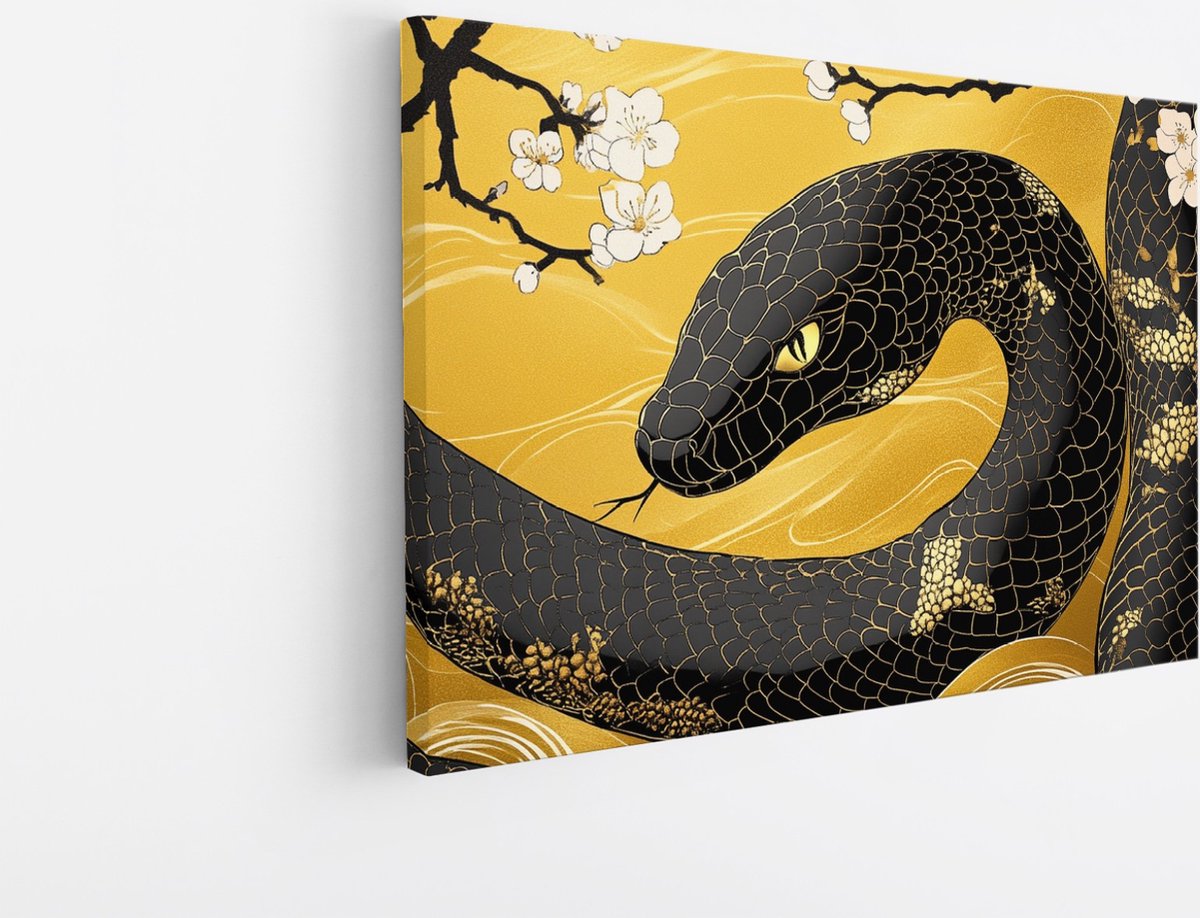 Saammp Canvas Schilderij - Slang - Natuur - Dieren - 120x80 - Foto op canvas - Wanddecoratie - Muurdecoratie Woonkamer - Slaapkamer decoratie - Canvas Print Multicolor