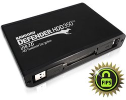 Kanguru – Defender HDD350 – 2 TB – FIPS 140-2 - USB 3.0 – Hardware Encrypted Hard Drive – Zwart